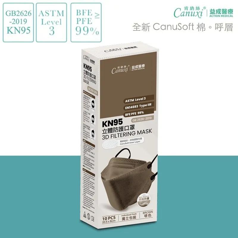 Adult KN95 Fish Shaped 3D Face Mask with Upgraded Breathability (Brown) (10 pcs Individual Pack)