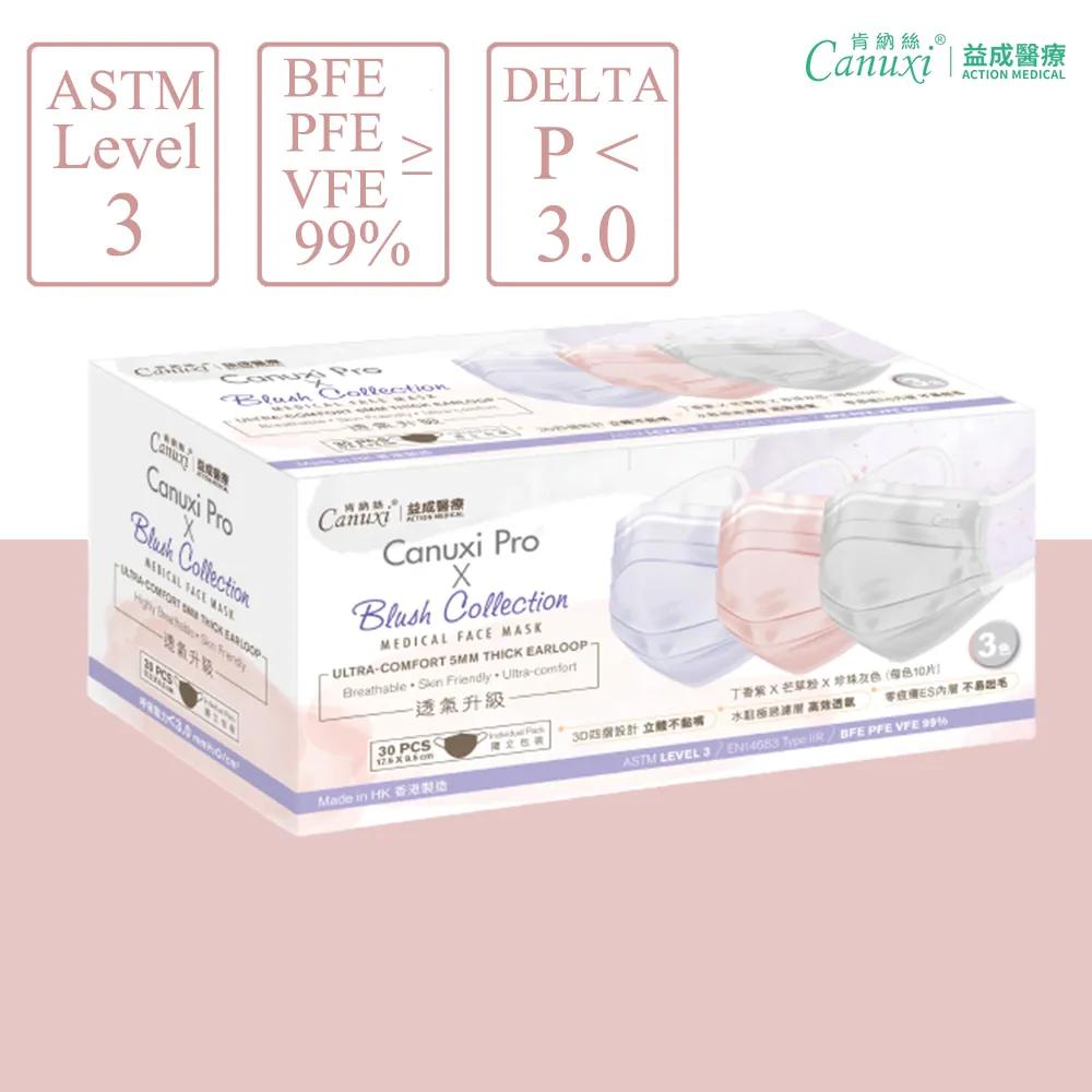 Canuxi Blush - High Breathability - 3 Colors Mask with Ear Loop ASTM Level 3 (Individual Pack)